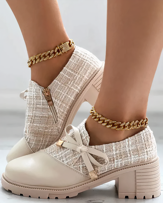 Elegante Blockabsatz-Schuhe mit spitzen Akzenten – Florina Herbstzauber Edition