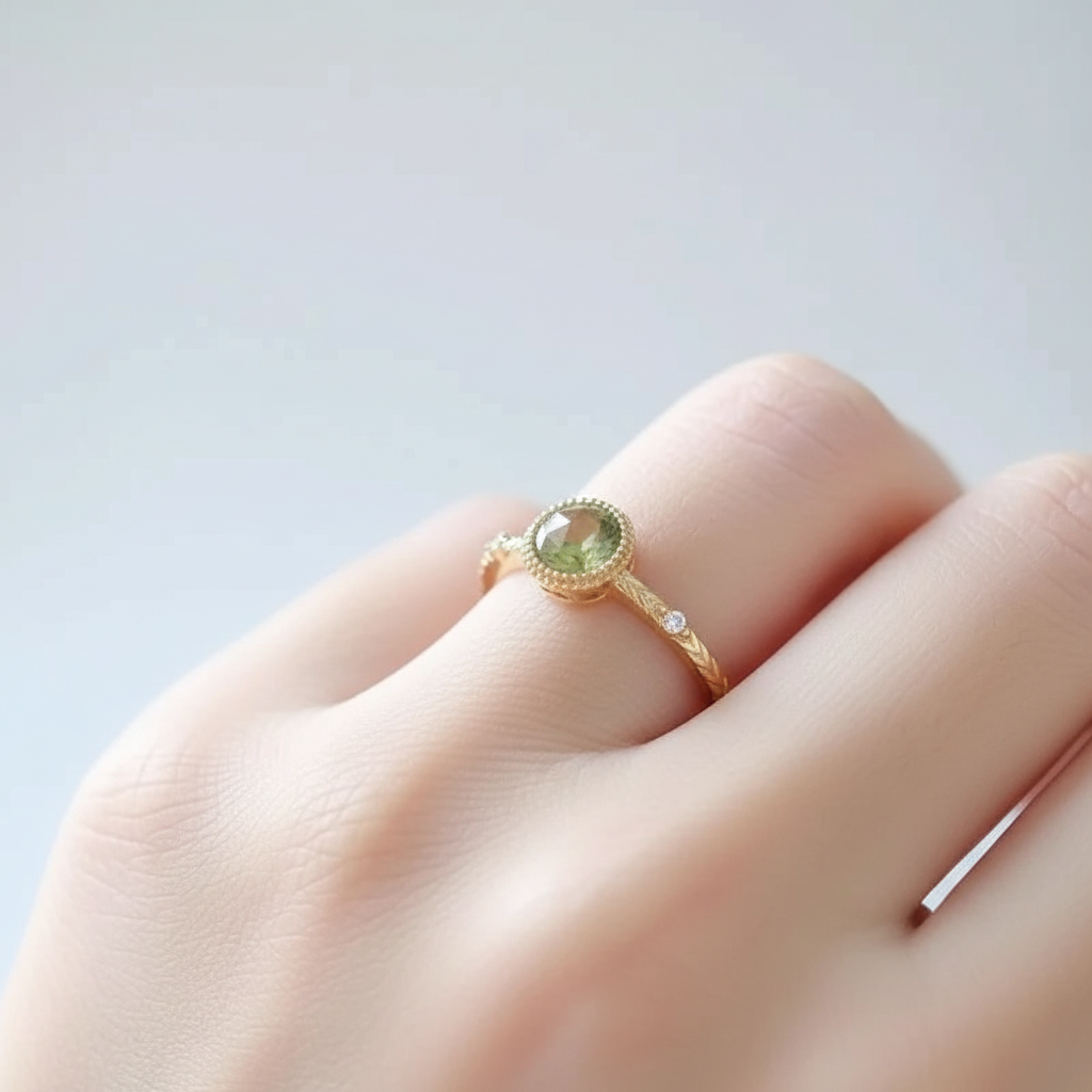 Zarter Silberring - PeridotJewelry 