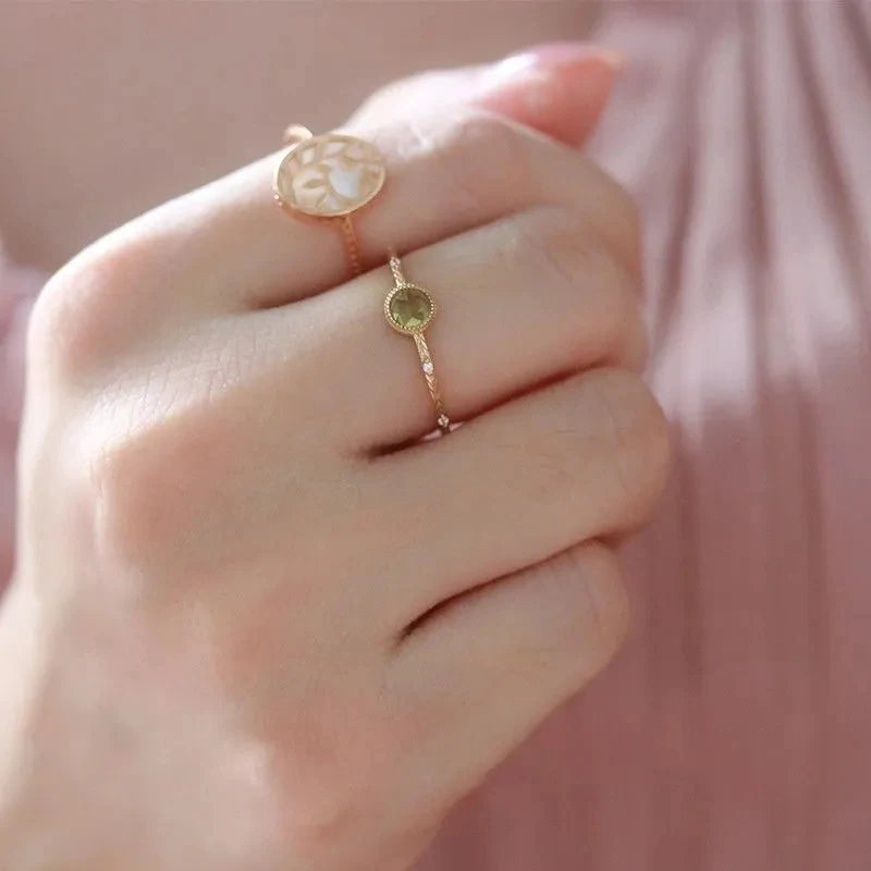 Zarter Silberring - PeridotJewelry 