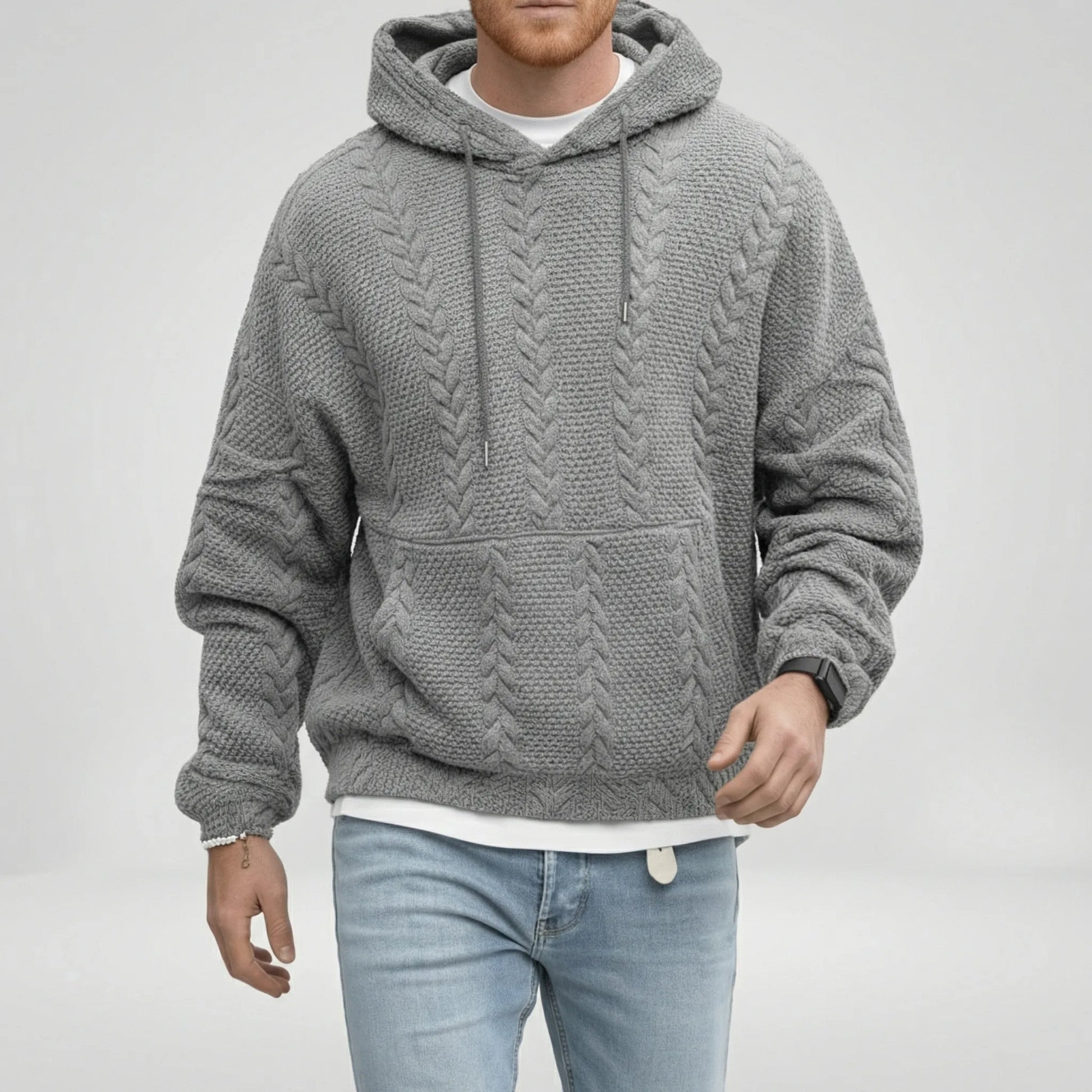 Zopfmuster-Pullover Mit Kapuze - Carlos