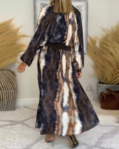 Herbst Maxi Kleid mit Druck – Marise