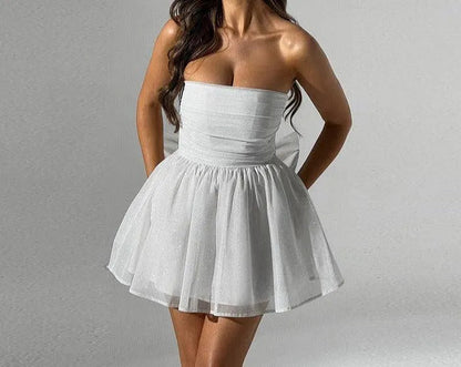 Glänzendes & Atmungsaktives Kurzes Partykleid – Leona