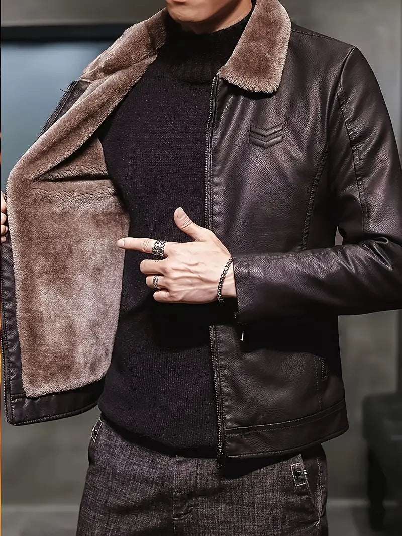 Herren-Lederjacke mit Thermofutter – Dario
