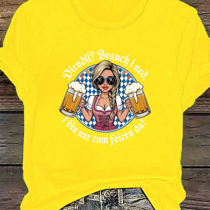 Damen Plus Size Kurzarm T-Shirt – Liesl Oktoberfest 2026