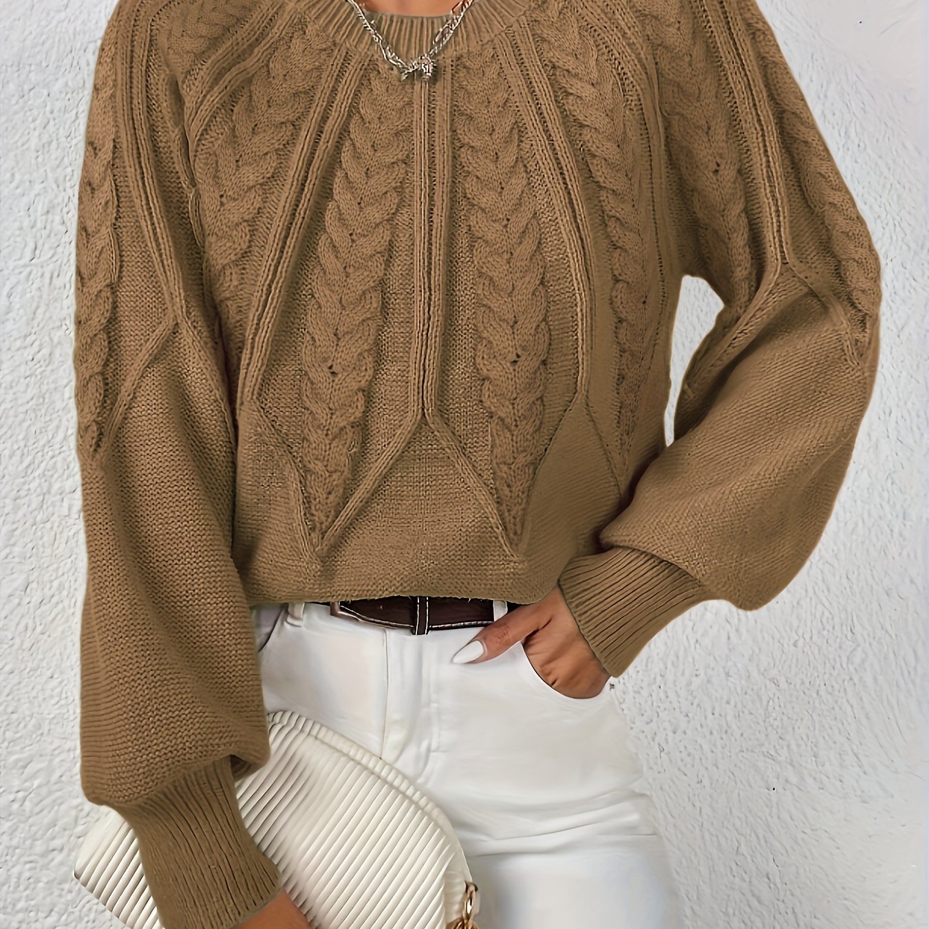 Damen Strickpullover mit Lanternärmeln – Sanna