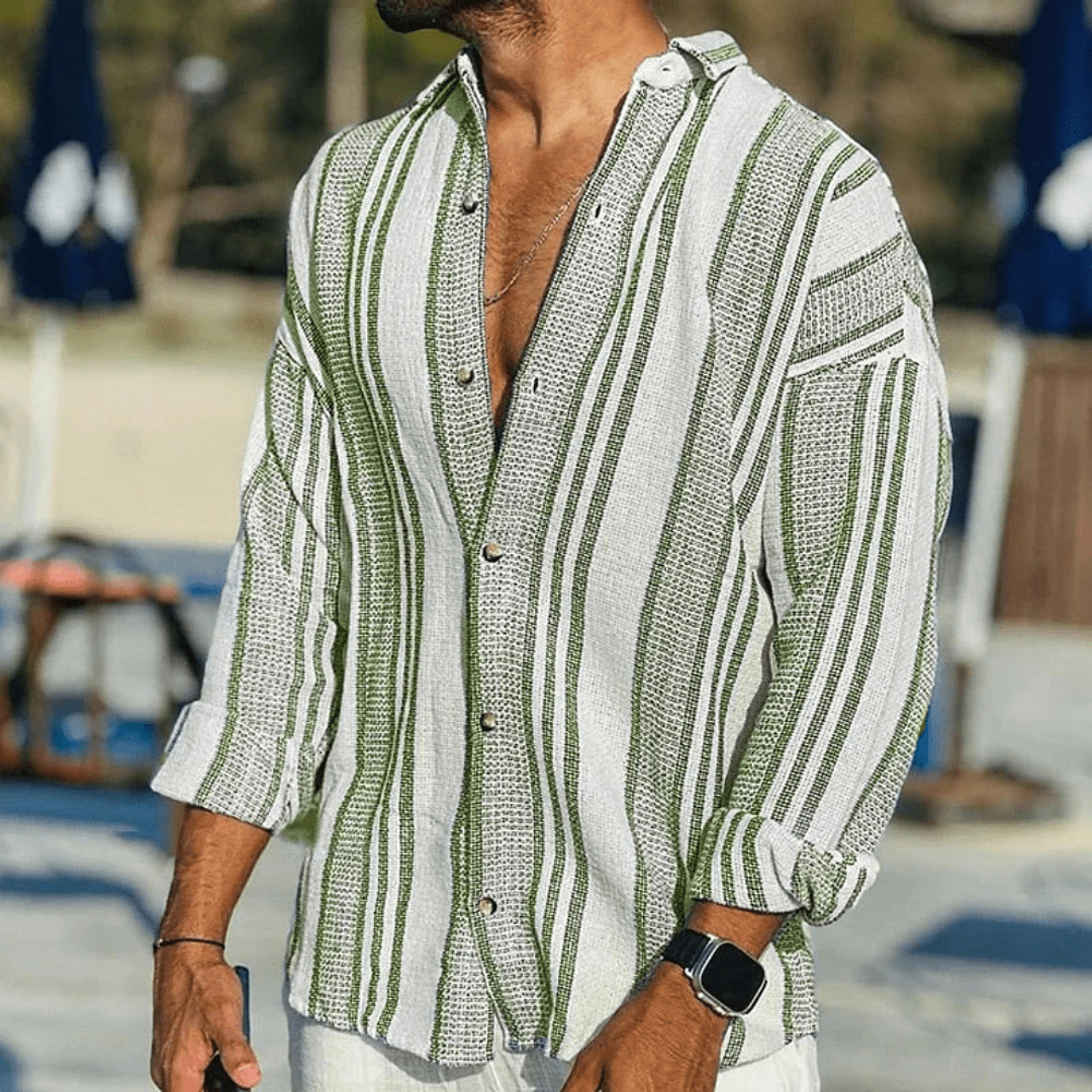 Luftiges Herren Sommerhemd mit Knopfleiste – Elias