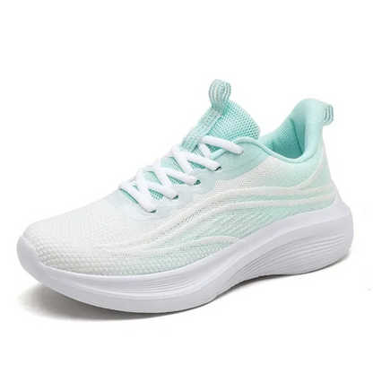 Weiße und grüne Sportschuhe, atmungsaktiv, rutschfest, für Damen und Herren.