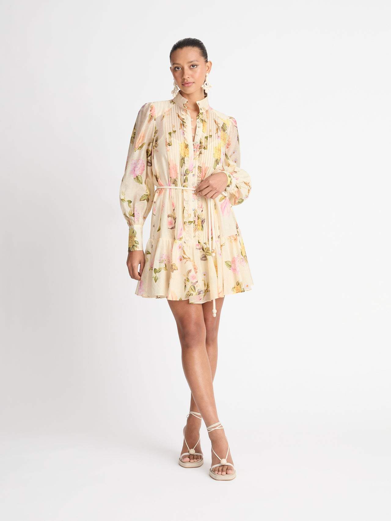 Mini Hemdkleid mit Spitzenrand – Sylvie Herbstzauber