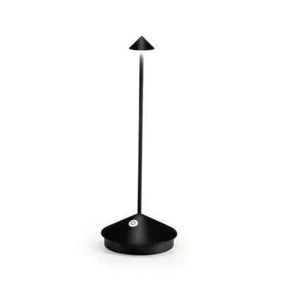 Schwarze LED-Tischlampe, modernes Design, dimmbar, energiesparend, für Büro oder Wohnzimmer.