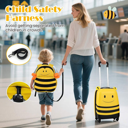 Kinder 2-teiliges Ride-On Koffer- und Reiserucksack-Set mit Spinnerrollen