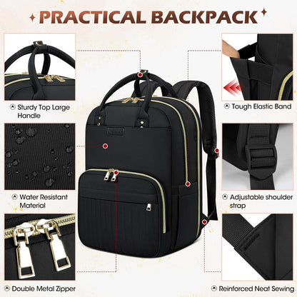 Wasserabweisender Reise-Laptop-Rucksack mit Organisierten Fächern – Geeignet für 15,6"