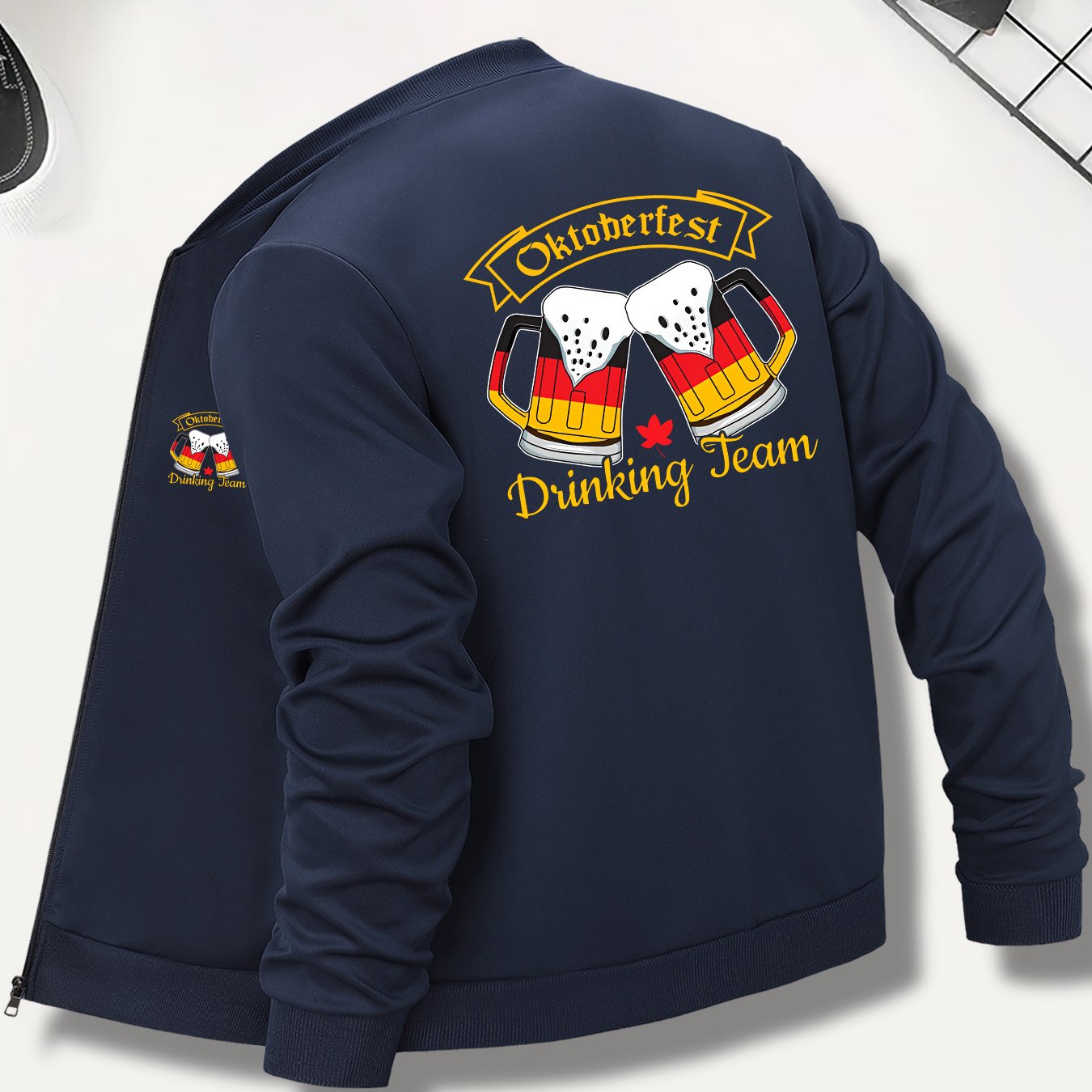 Herren Bomberjacke mit Bier-Print & Reißverschluss – Matthias Oktoberfest 2026