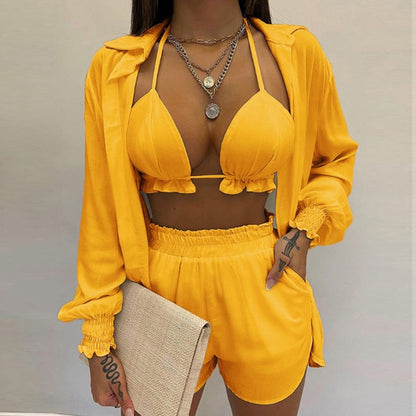 Stylisches 3-teiliges Sommeroutfit für Strand und Pool - TropenGlow