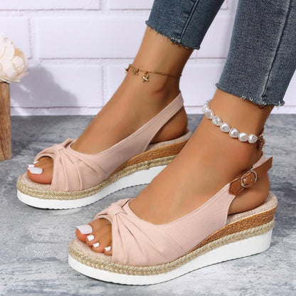 Damen Sandalen, rosa, Keilabsatz, bequem, Sommermode, Freizeit, elegant, Leosa.
