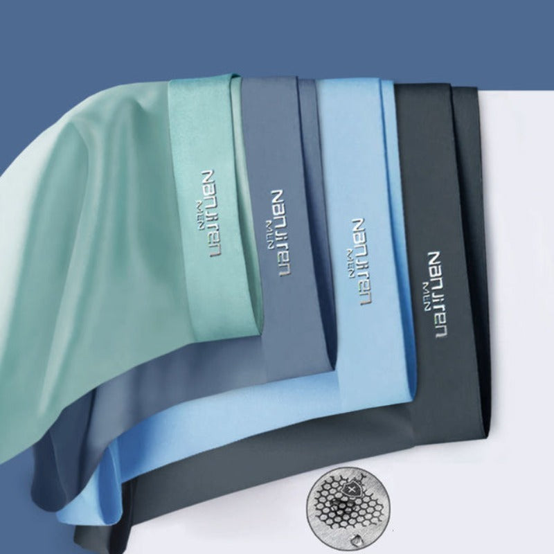 Seidenboxershorts für Herren, ultradünn, atmungsaktiv, in verschiedenen Farben.