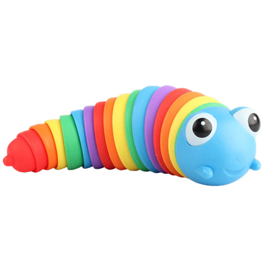 Bunter Silikon-Raupenstapler für Kinder, pädagogisches Spielzeug, Regenbogenfarben