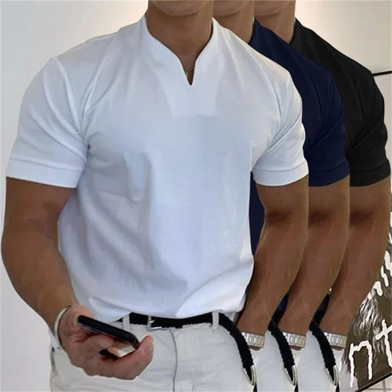 Atmungsaktives Herren Fitnessshirt mit V-Ausschnitt –  Timo