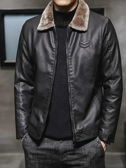 Herren-Lederjacke mit Thermofutter – Dario