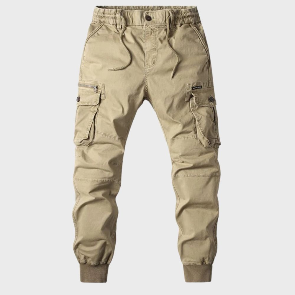 Vanguard Cargo-Joggerhose für Herren, beige, Baumwolle, Taschen, Freizeitmode.