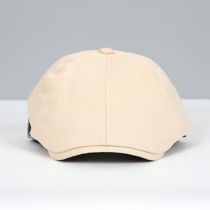 Beige Schiebermütze aus Baumwolle, klassisches Design, stilvolle Herrenmode Accessoire.