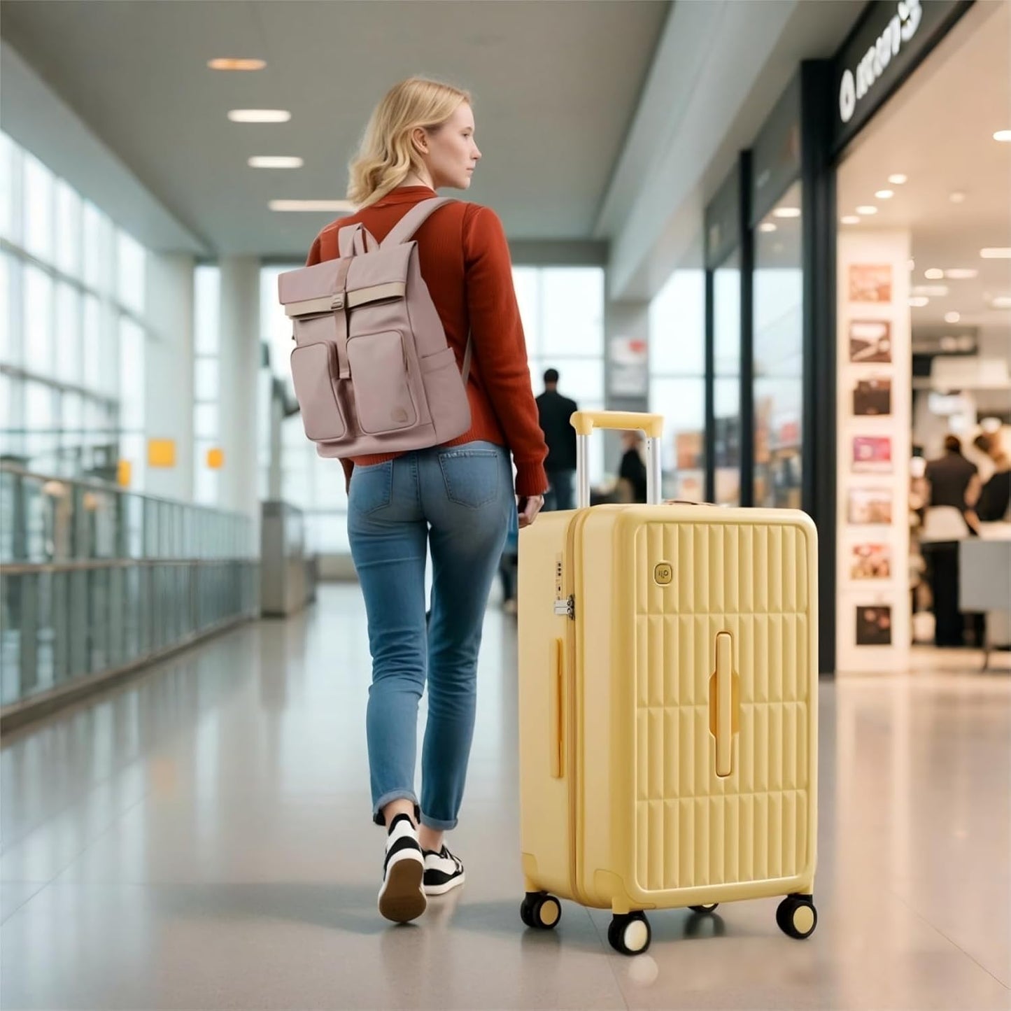 Große Harte Koffer mit 8 Spinner-Rollen