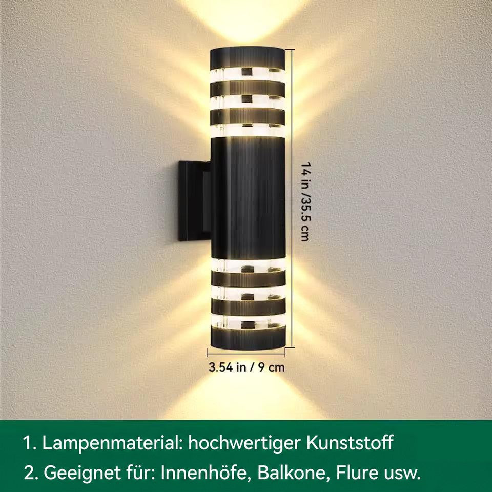 Produktgrafik der runden Variante mit dreifachem Ring, mit Maßangaben und Hinweis auf Einsatzorte 15