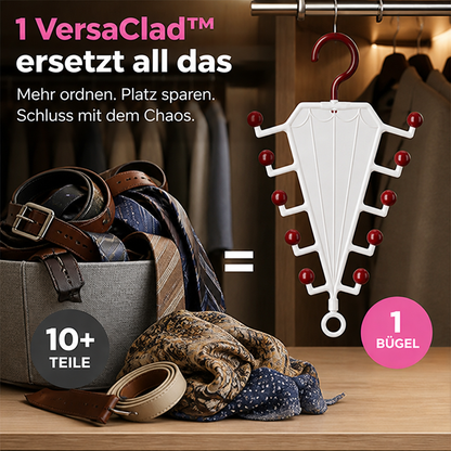 Weißer Hänger mit roten Kugeln neben einer Kiste voller Gürtel, Krawatten und Schals, die er ersetzt 4