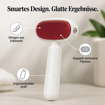 Weiße Fußfeile mit roter Feilfläche und Griff, mit Symbolen zu Klingen, Feilflächen und Handgriff 3