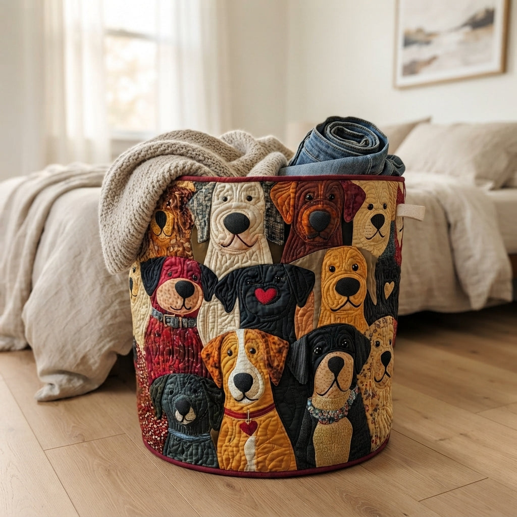 Der Korb steht im Schlafzimmer auf Holzboden neben dem Bett, gefüllt mit einer gestrickten Decke und zusammengerollten Jeans. 4