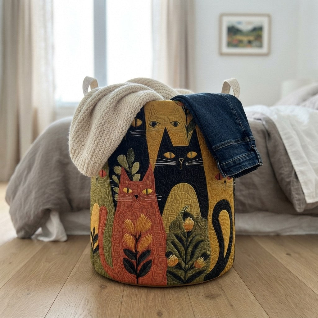 Der Korb steht im Schlafzimmer neben dem Bett, gefüllt mit einem Strickpullover und einer Jeans über dem Rand. 4