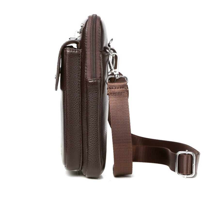 Kompakte PU-Leder Crossbody-Tasche für Herren mit verstellbarem Schulterriemen
