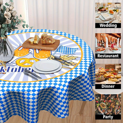 Runde Tischdecke Polyester (152 cm & 178 cm) – WiesnTisch Oktoberfest 2026