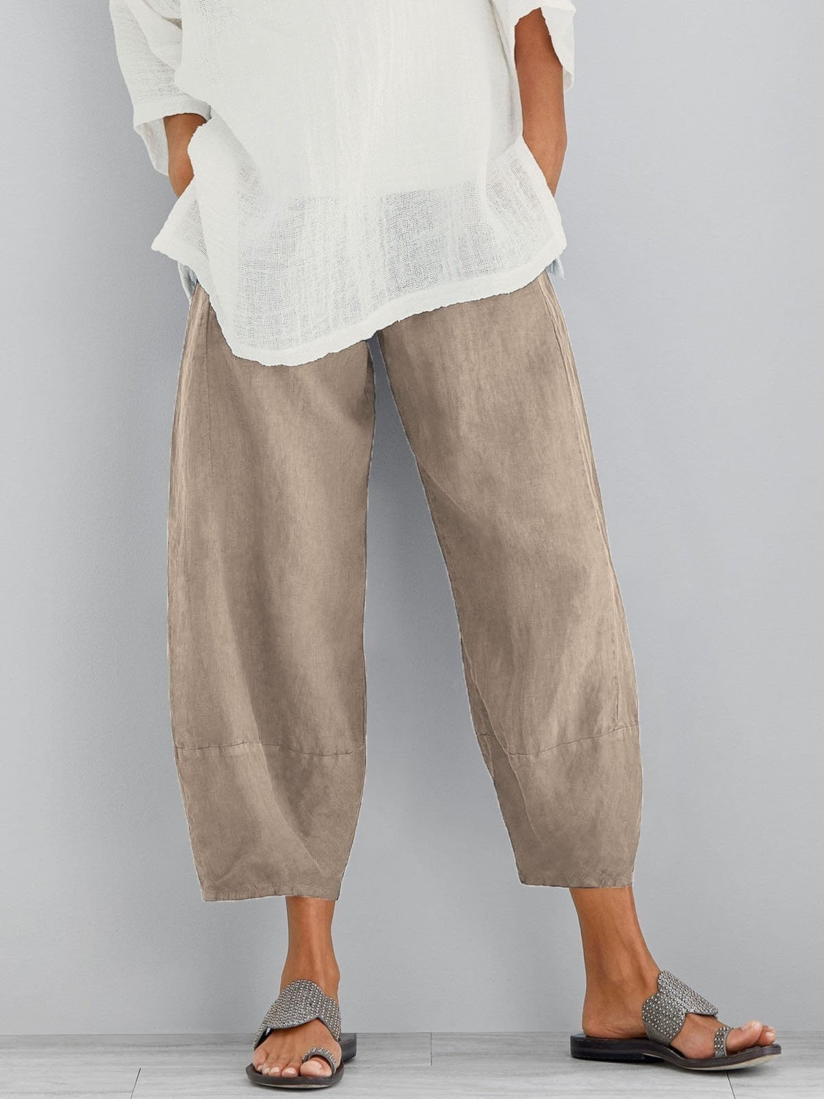 Damenhose in Beige, zweite Ansicht
