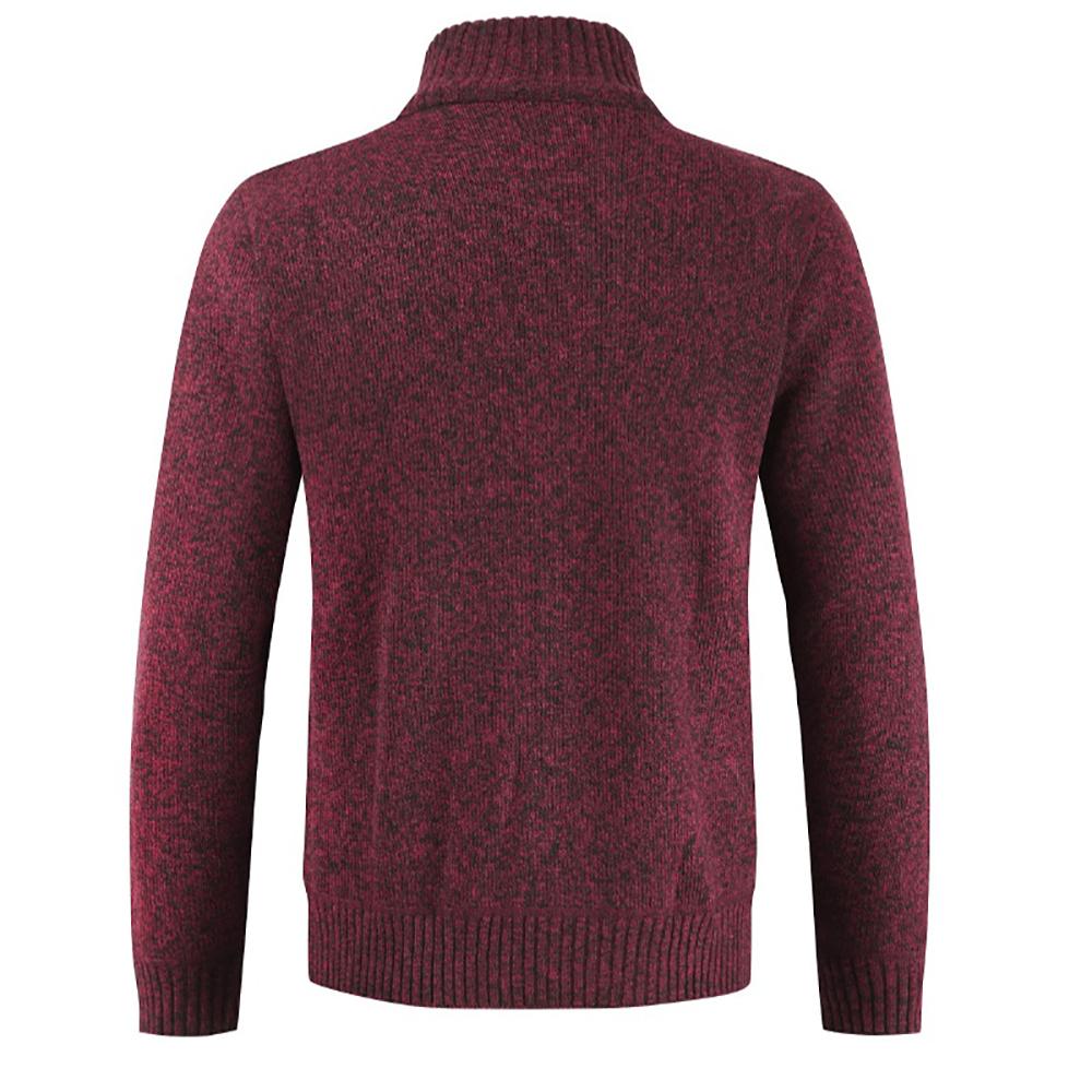 Roter Strickpullover Herren, Rückansicht, warme Wintermode, weiches Material, modischer Stil.
