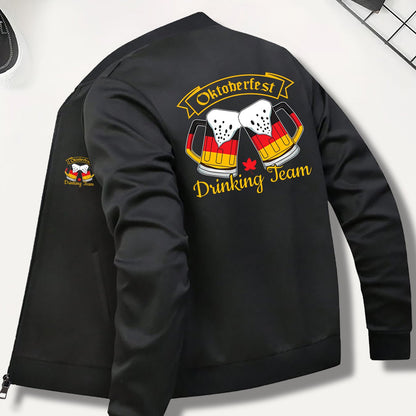 Herren Bomberjacke mit Bier-Print & Reißverschluss – Matthias Oktoberfest 2026