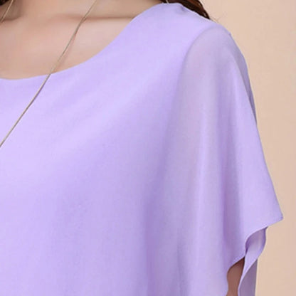 Damen Chiffon Bluse mit Rüschenärmeln – Ariana Herbstzauber