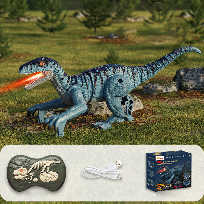 Blauer Dinosaurier-Spielzeug mit Licht, 22 cm, Kunststoff, im Freien, Kinder, Geschenkidee