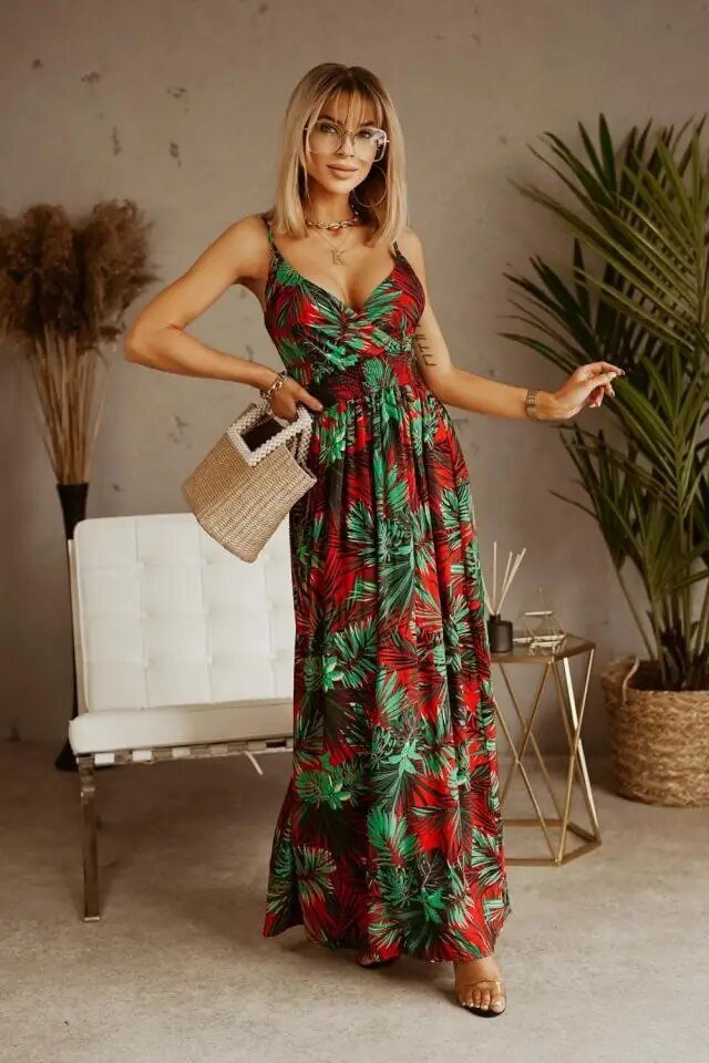 Boho Maxikleid mit Blumenmuster für den Sommer – Yara