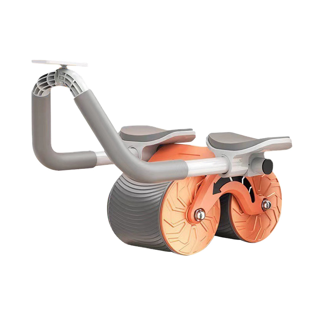 Ab Roller Bauchtrainer, orange-grau, Fitnessgerät für effektives Core-Training, Heimtraining.
