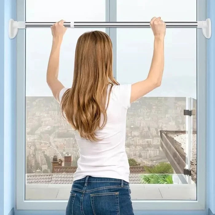 Verstellbare Spannstange ohne Bohren am Fenster, another view