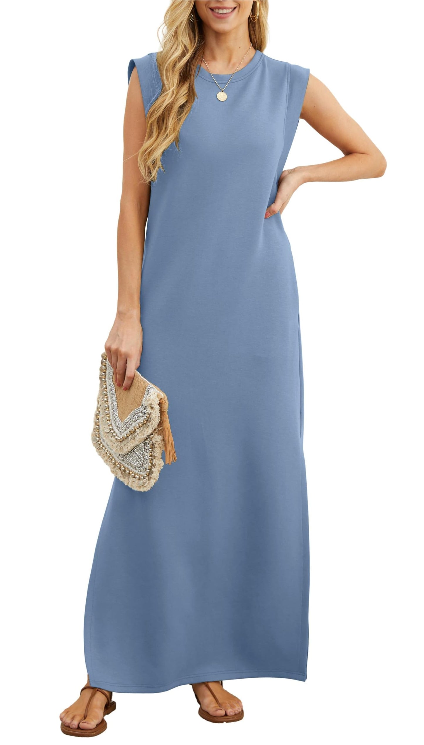 Luftiges Maxikleid mit Taschen Damen – Romy