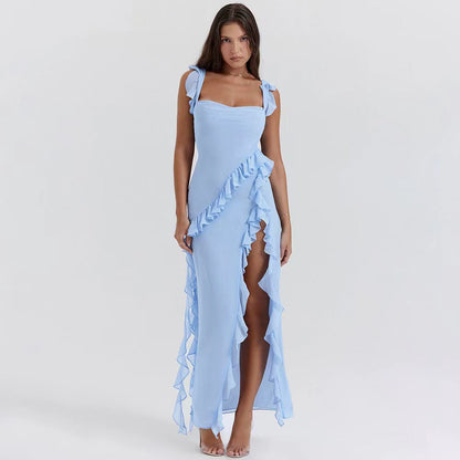 Trendiges Maxikleid mit Rüschen & Chiffon für den Sommer – Amira