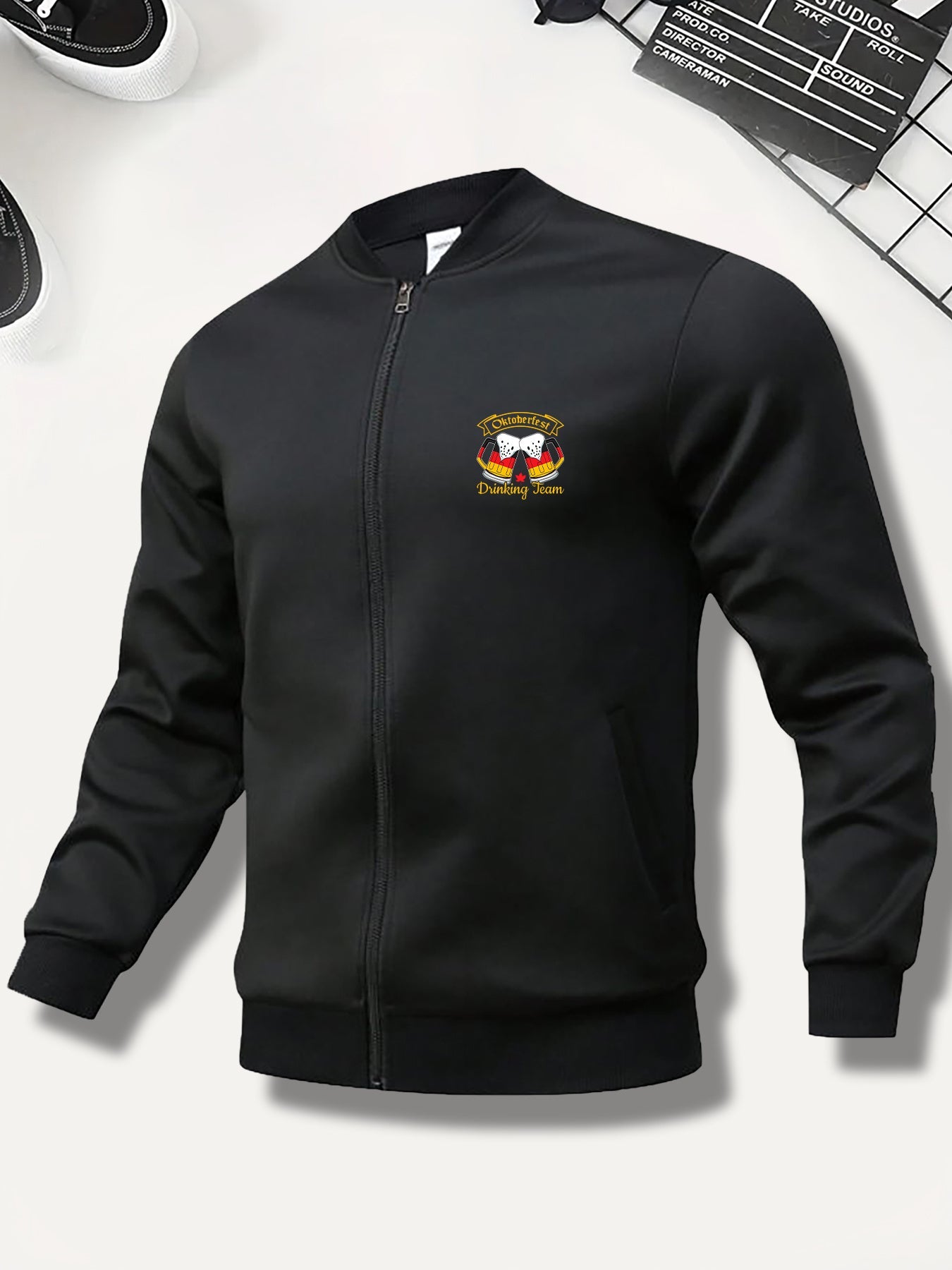 Herren Bomberjacke mit Bier-Print & Reißverschluss – Matthias Oktoberfest 2026