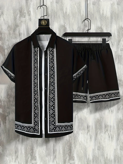 Boho Sommer Set Herren Zweiteilig Shirt und Shorts entspannt - Malik