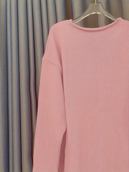 Damen Oversize-Pullover mit V-Ausschnitt & Muster – Alenia