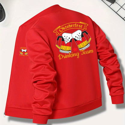 Herren Bomberjacke mit Bier-Print & Reißverschluss – Matthias Oktoberfest 2026