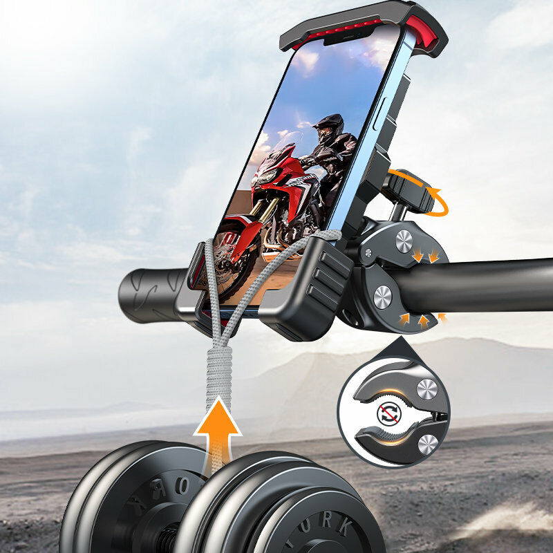 Smartphone-Halterung Fahrrad, schwarz, verstellbar, robust, für Outdoor-Aktivitäten, rutschfest.