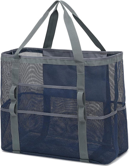 Kaufe 1, Erhalte 1 GRATIS – Extra Große Durchsichtige Mesh-Strandtasche mit 8 Taschen – ClearWave