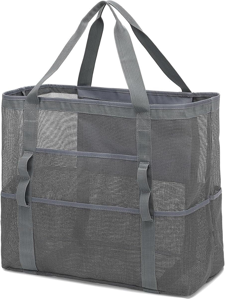 Kaufe 1, Erhalte 1 GRATIS – Extra Große Durchsichtige Mesh-Strandtasche mit 8 Taschen – ClearWave