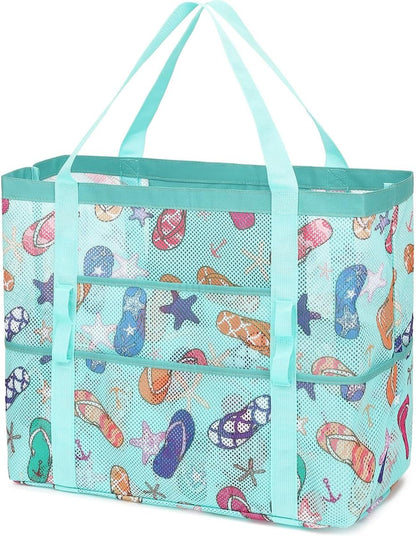 Kaufe 1, Erhalte 1 GRATIS – Extra Große Durchsichtige Mesh-Strandtasche mit 8 Taschen – ClearWave